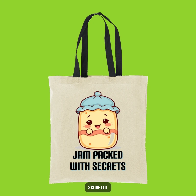 Funny Scone Jam Jar Face Tote Bag - Carry Your Laughs in Style