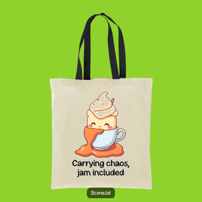 Funny Scone Jam Slip Tote Bag: Carry Your Essentials with a Side of Slapstick