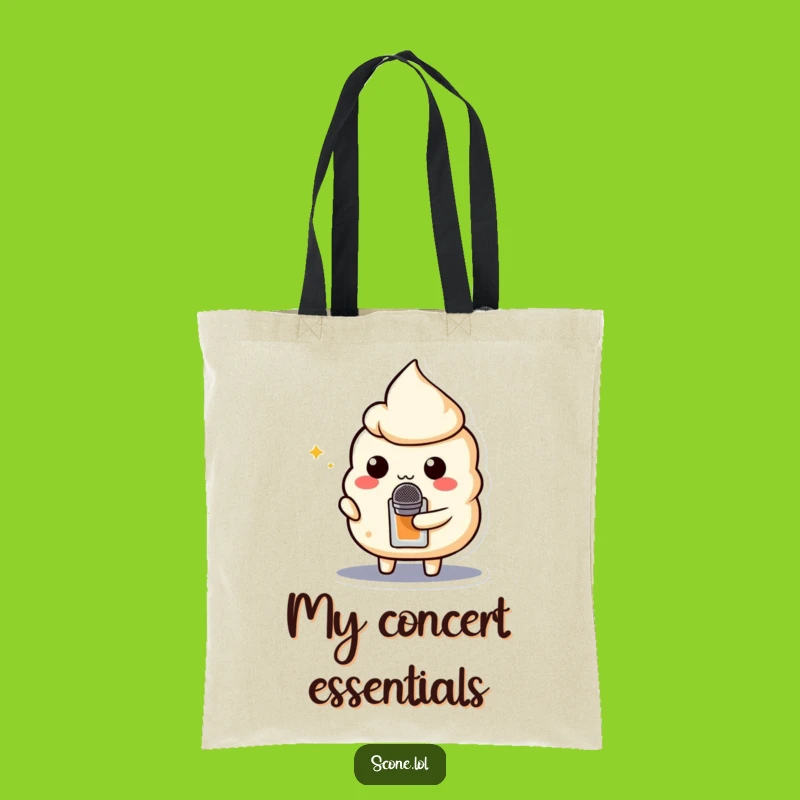 Funny Scone Mic Tote Bag: Carry Your Tunes and Treats!