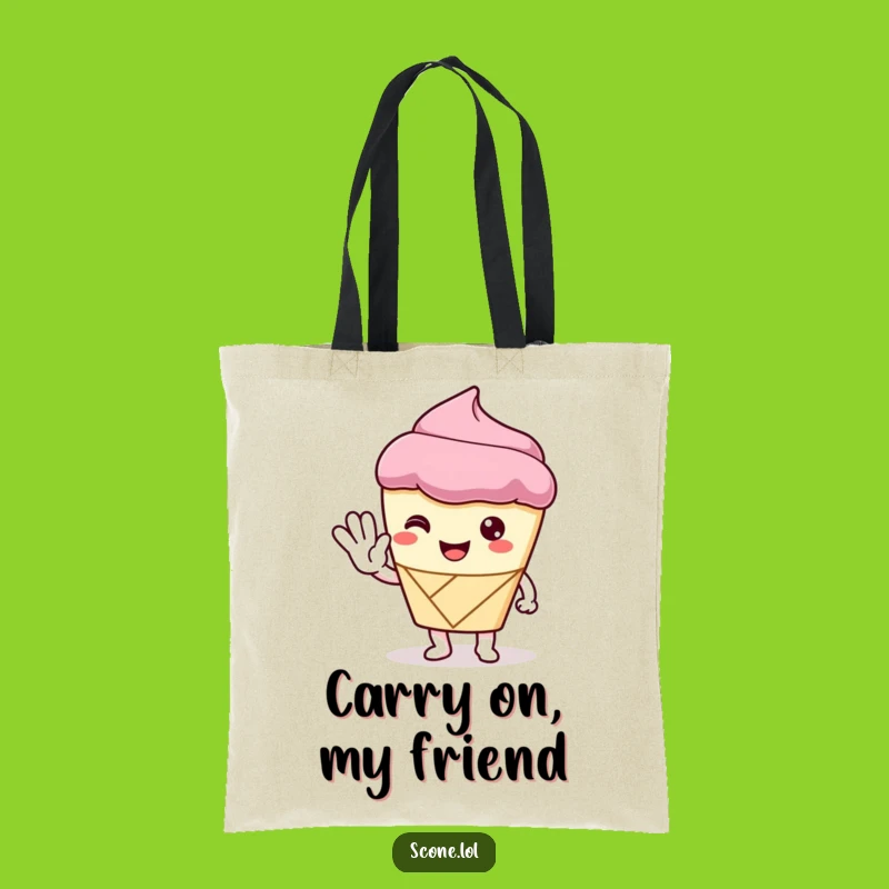 Funny Scone Tote Bag: Carry Greetings, a Sweet Funny Gift