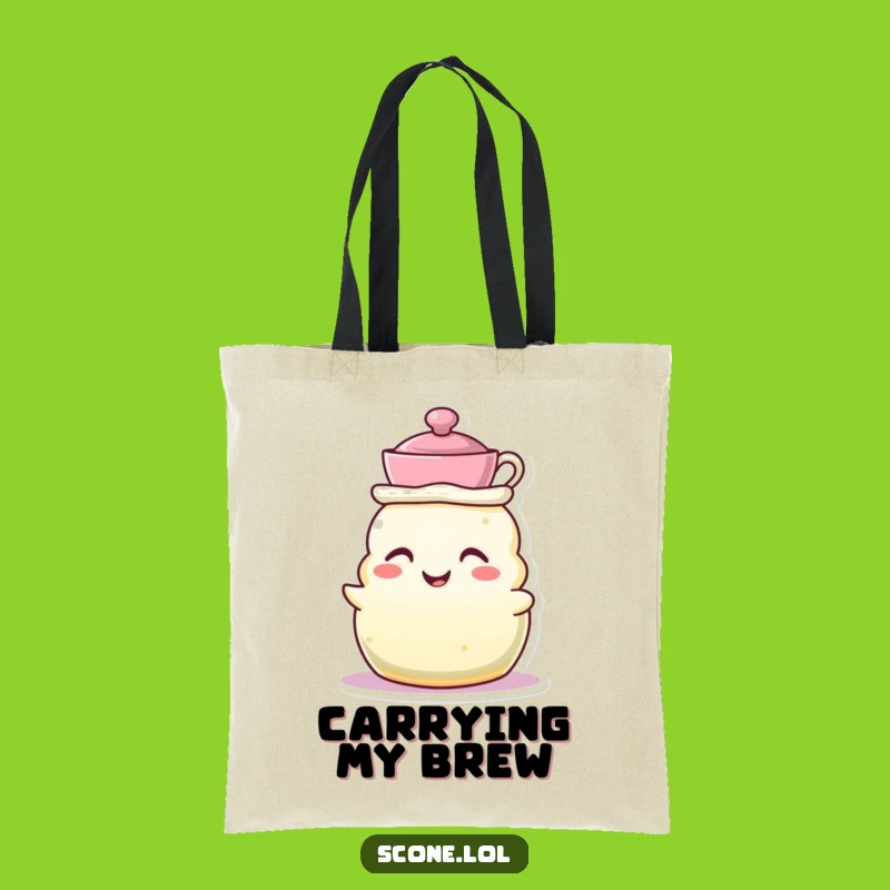 Funny Teacup Hat Scone Tote Bag - Carry Your Tea Party Fun