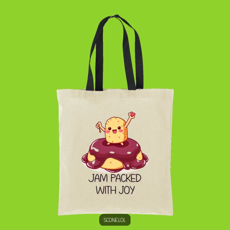 Funny Scone Victory Tote Bag: Jam-Packed Humor, Perfect Carry-All for Sweet Wins!