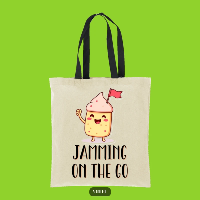 Funny Scone Tote Bag with Jam Flag - Carry Your Celebration - Eco Gift