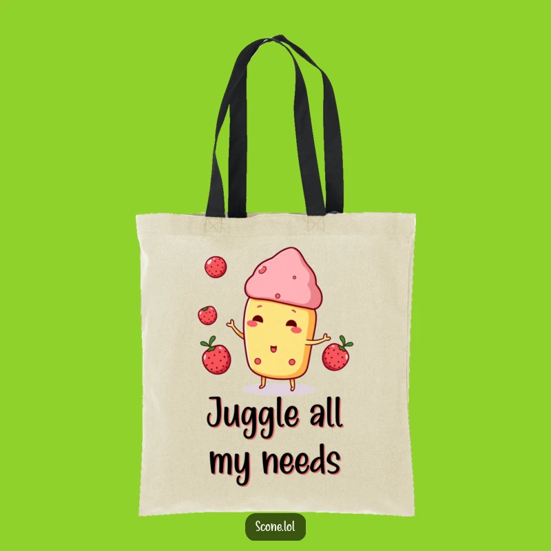 Funny Scone Tote Bag - Juggling Berries for Style - Practical Gift