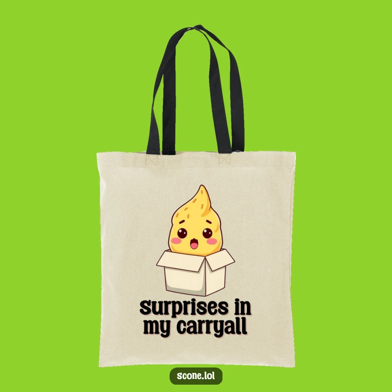Funny Scone Surprise Tote Bag: Carry Your Goods with a Startled Baked Good, Great Funny Gift
