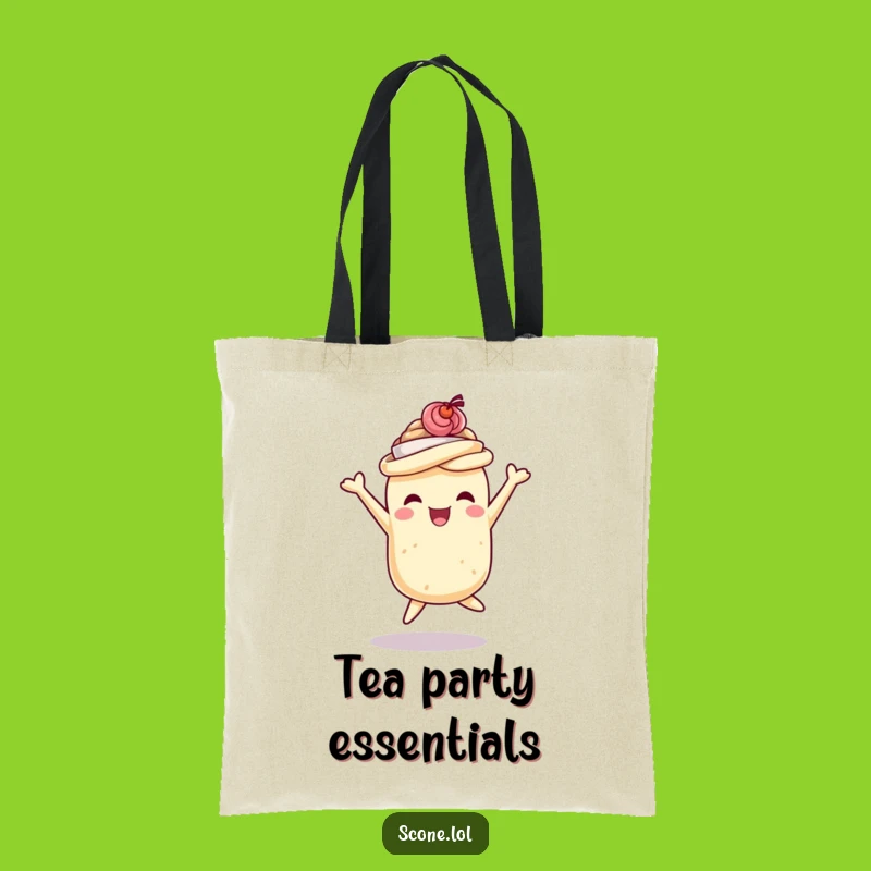 Funny Scone Delight Tote Bag: Carry Your Joy With A Teacup Hat Pastry Funny Gift